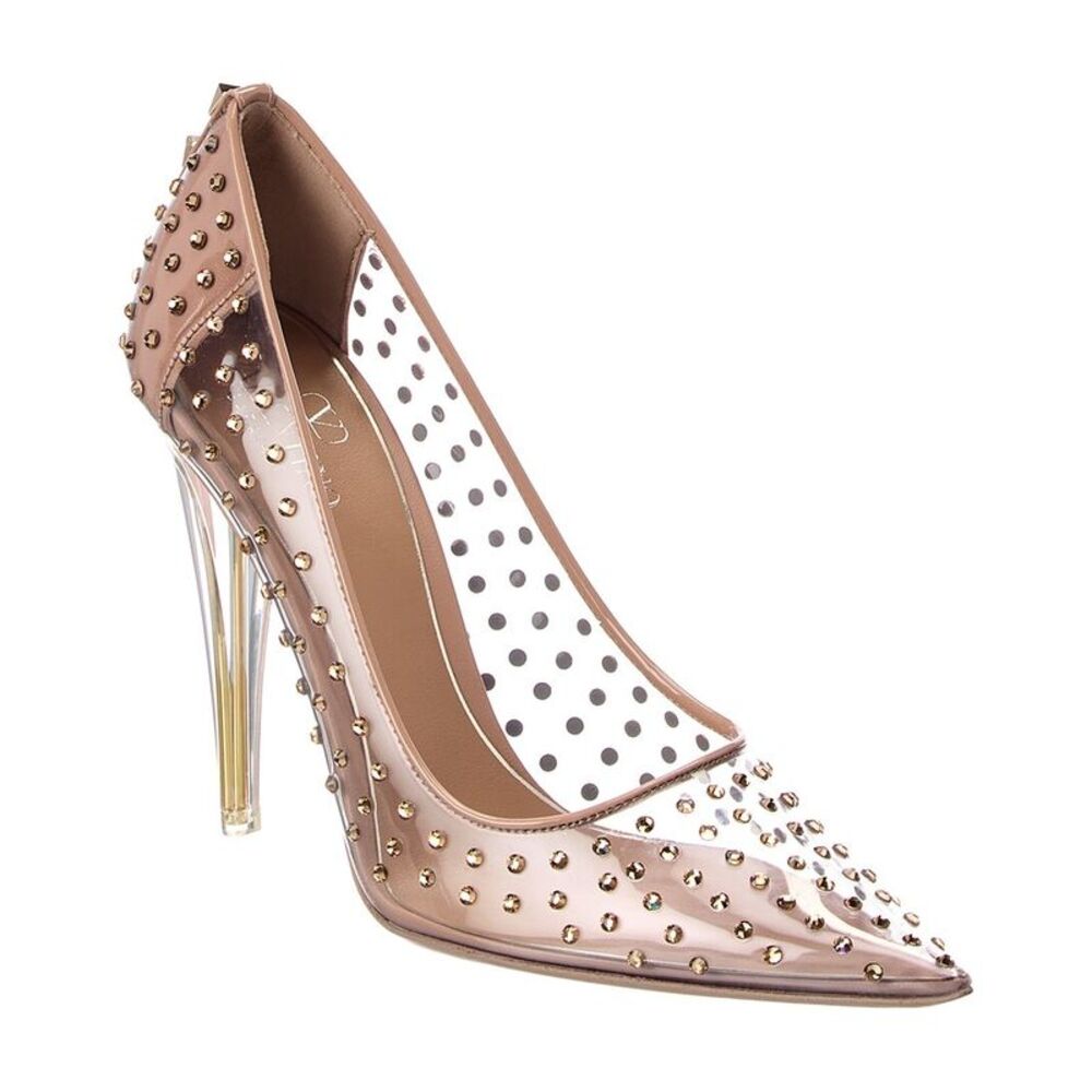 Valentino Rockstud 110 Vinyl & Leather Pump, Pink